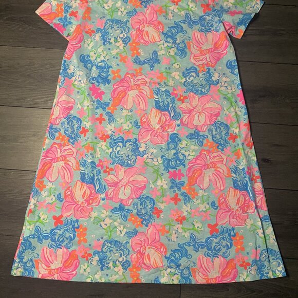 Lilly Pulitzer - Floral Print - Lucious Lions Dress Short Sleeve Large NWOT - Picture 5 of 5